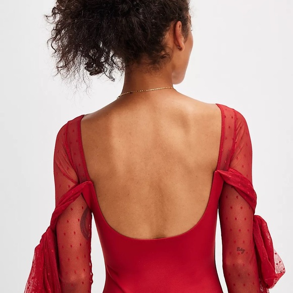 Free People | Tongue Tied Bodysuit | Plum Blossom | Large | NWT - Picture 4 of 5